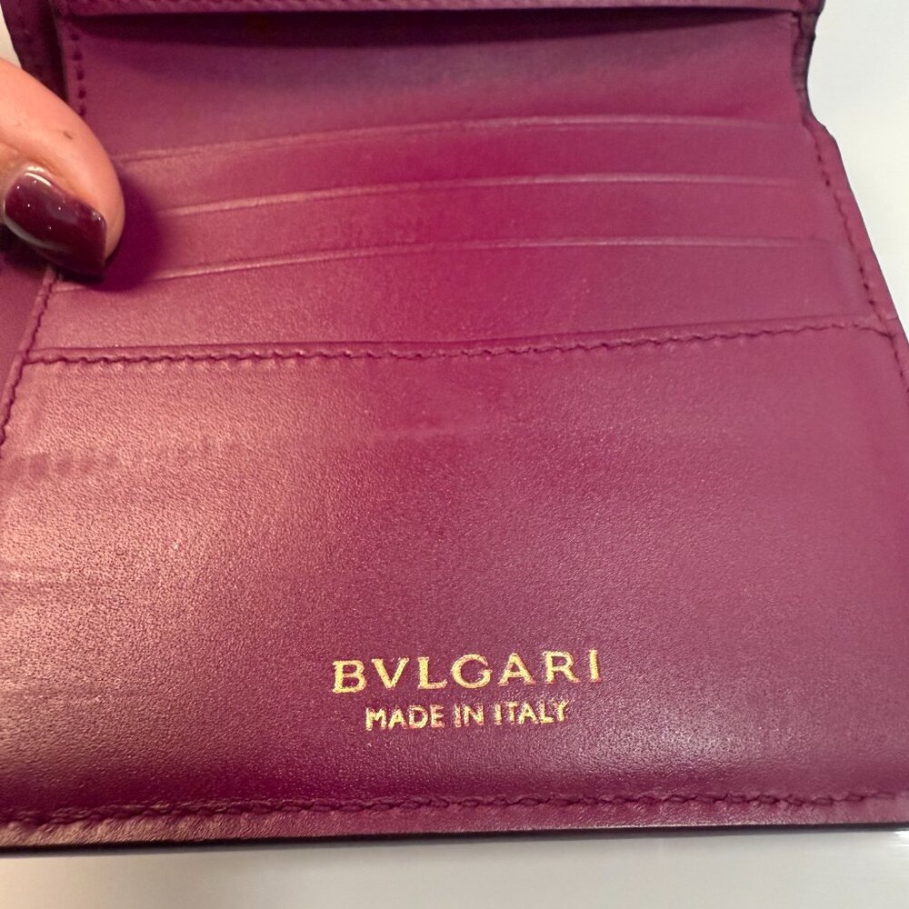 Bvlgari Serpenti Forever Tri-fold Wallet, Leather, Women's, Red - Picture 8 of 10